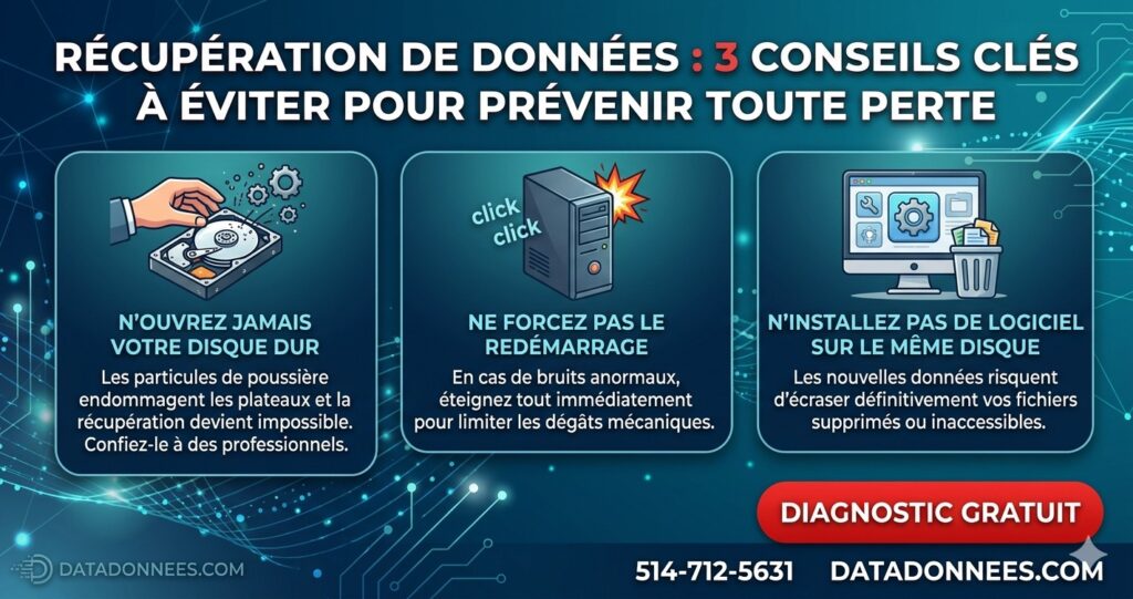 RÉCUPÉRATION DE DONNÉES Les 3 conseils clés à ne JAMAIS faire