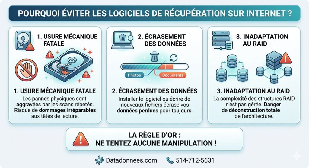 Logiciels de récupération de données Attention au remède pire que le mal